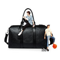 black cool leather travel duffel bags for men and women