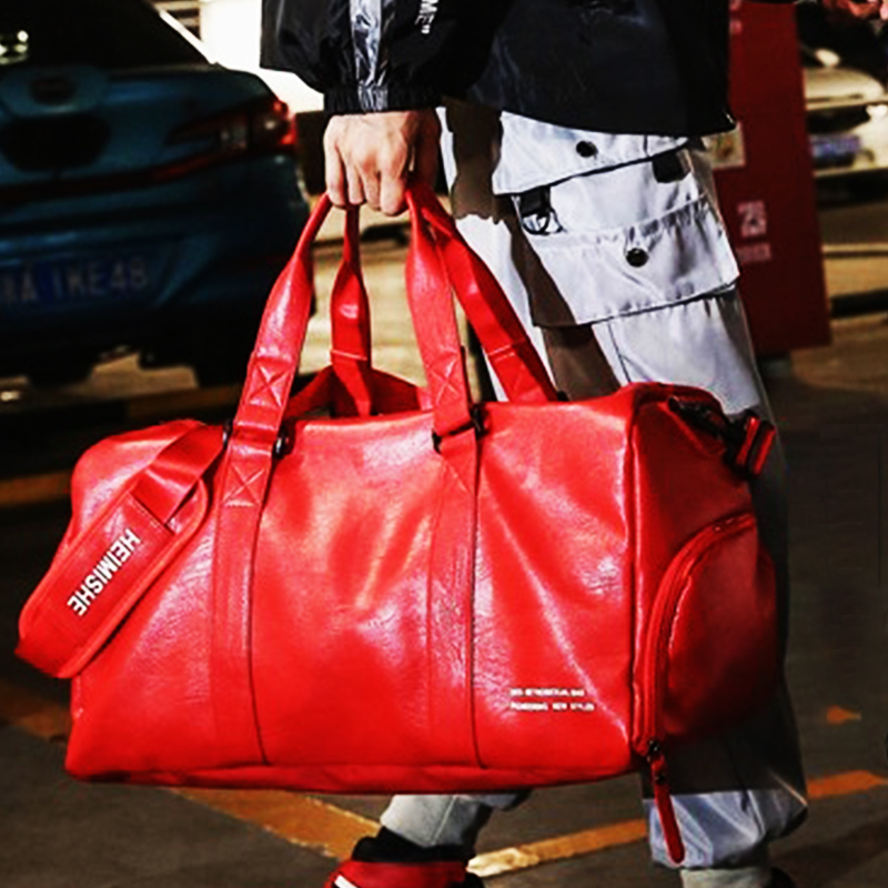 multi color fashion mens pvc leather travel  pvc duffle bag