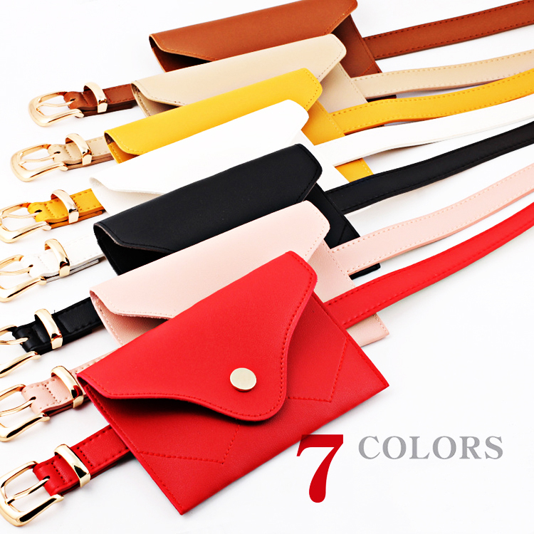 colorful fashion Outdoor PU leather Belt waist bag women