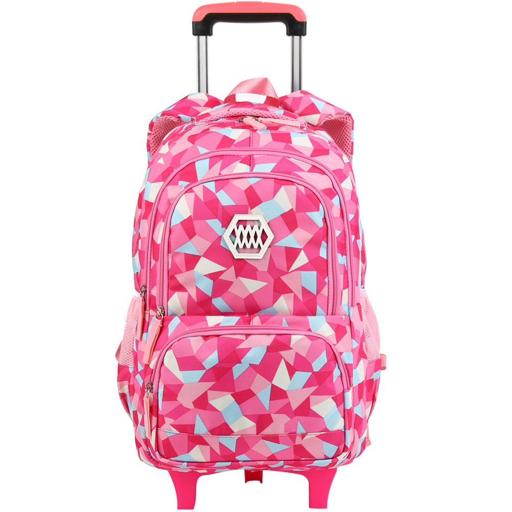 wholesale Adorable Rolling Backpack 3 Wheeled laptop bookbag Travel Rolling Daypack Removable Student Child Trolley School Bag