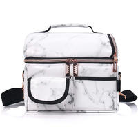marble stone detachable shoulder Strap aluminium foil outdoor picnic food Tote pouch Cooler box Bag thermal insulated lunch bag